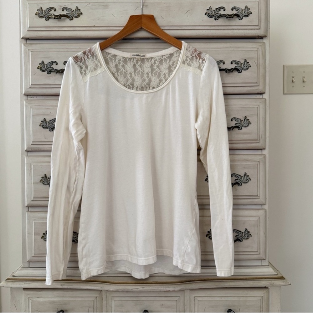 Charlotte Russe Cream Lace Fairy Top